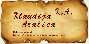 Klaudija Aralica vizit kartica